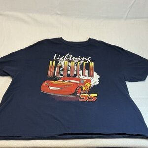 Disney Pixar Lightning McQueen Graphic Tee - Navy & Red sz XL 0851
